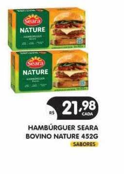 Supermercados Real Hambúrguer seara bovino nature oferta