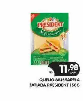 Supermercados Real Queijo mussarela fatiada president oferta