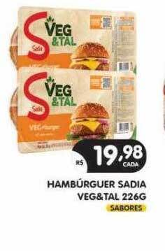 Supermercados Real Hambúrguer sadia veg&tal oferta
