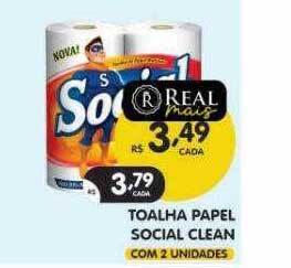 Supermercados Real Toalha papel social clean oferta