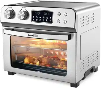 Geek chef forno eletrico de bancada 23l com 10 funcoes e acessorios aco inox 110v