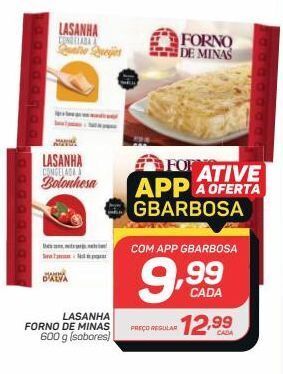 GBarbosa Lasanha forno de minas 600g oferta