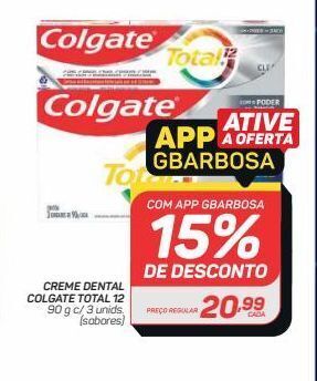 GBarbosa Creme dental colgate total 12 90g 3un oferta