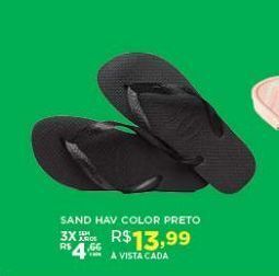DB Supermercados Sandálias hav color preto oferta
