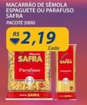Assaí Atacadista Macarrao de Semola Espaguete ou parafuso Safra 500g oferta