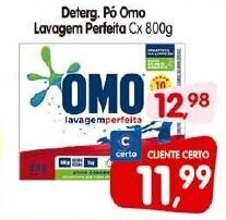 Cercadão Deterg. po Omo Lavagem Perfeita cx 800g oferta