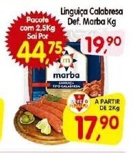 Cercadão Linguica Calabresa Def. Marba 1kg oferta