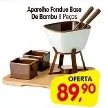 Aparelho Fondue Base de Bambu 8 pecas