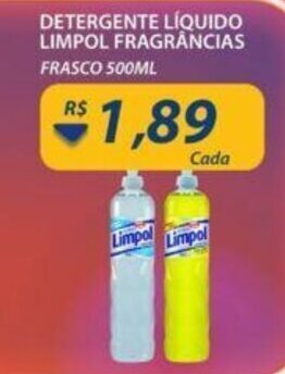 Assaí Atacadista Detergente Liquido Limpol Fragrancias 500ml oferta
