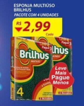 Esponja Multiuso Brilhus com 4 unidades
