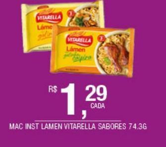 DB Supermercados Macarrão vitarella 74,3g oferta