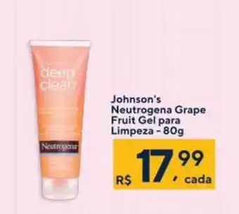 Johnson's Neutrogena Grape Fruit Gel Para Limpeza Deep Clean 80g