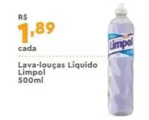 Supper Rissul Lava Louças Líquido Limpol 500ml oferta
