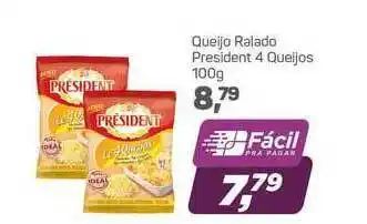 Supermercados São Vicente Queijo Ralado President 4 Queijos 100g oferta