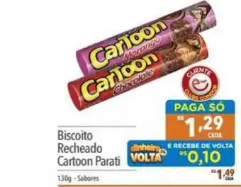 Supermercados Condor Biscoito Recheado Cartoon Parati 130g oferta
