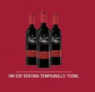 DB Supermercados Vinho esp beronia tempranillo 750 ml oferta