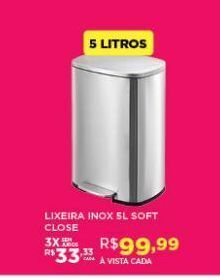 DB Supermercados Lixeira inox 5l soft close oferta