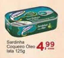 Rossi Supermercado Sardinha Coqueiro oleo Lata 125g oferta