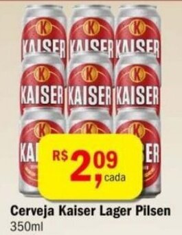 Ultrabox Cerveja Kaiser lager Pilsen 350ml oferta