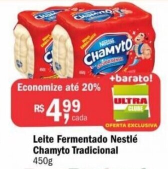 Ultrabox Leite Fermentado Nestle Chamyto Tradicional 450g oferta