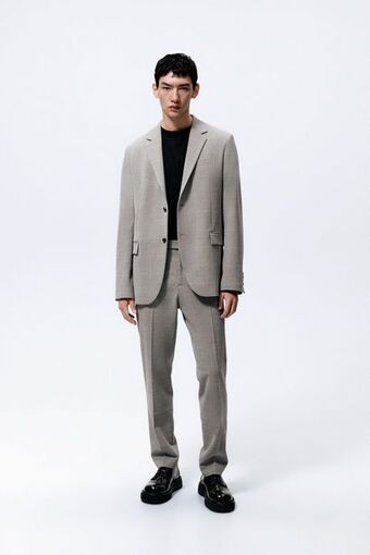 ZARA Blazer de conjunto xadrez oferta