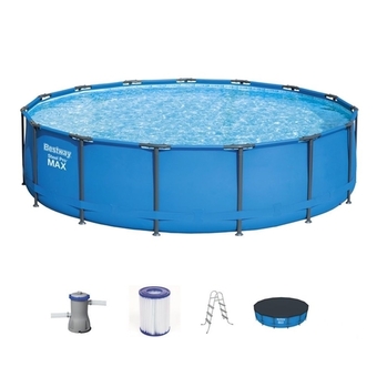 Benoit Piscina estruturada bestway steel pro max 14970 litros com filtro escada capa oferta