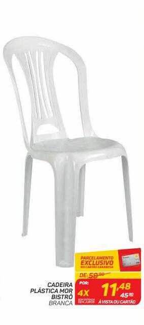 GBarbosa Cadeira plástica mor bistro branca oferta