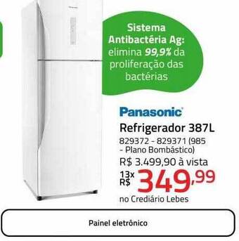 Lojas Lebes Panasonic refrigerador 387l oferta
