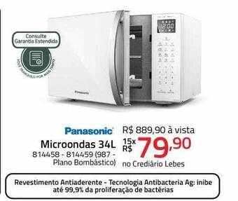 Lojas Lebes Panasonic microondas 34l oferta