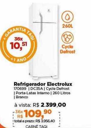 Lojas TaQi Refrigerador electrolux oferta