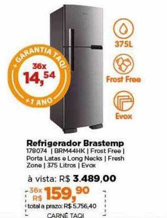 Lojas TaQi Refrigerador brastemp oferta