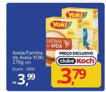 Supermercados Koch Aveia farinha de aveia yoki oferta