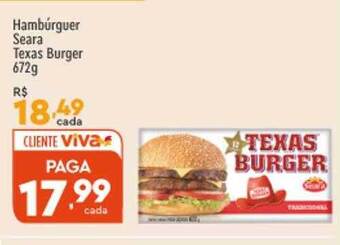 Supper Rissul Hambúrguer seara texas burger oferta