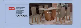 Zenir Conjunto sala isabel com 6 cadeiras vanessa tuboarte oferta