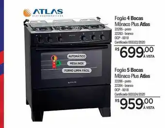 Zenir Fogão 4 bocas mônaco plus atlas fogão 5 bocas mônaco plus atlas oferta