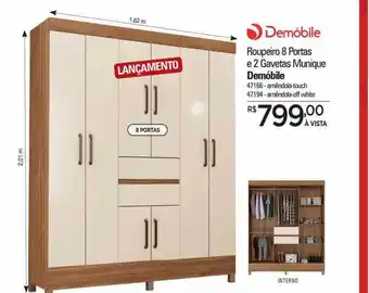 Zenir Roupeiro 8 portas e 2 gavetes munique demóbile oferta