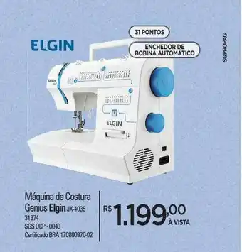 Zenir Máquina de costura genius elgin oferta