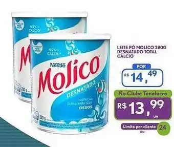 Leite pó molico desnatado total calcio