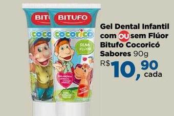 Farmácias Nissei Gel dental infantil com ou sem flúor bitufo cocoricó sabores oferta
