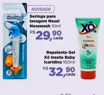 Farmácias Nissei Seringa para lavagam nasal nosewash repelente gel xô inseto baby icaridina oferta