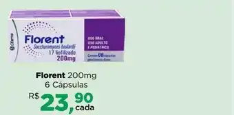 Farmácias Nissei Florent 200mg 6 cápsulas oferta