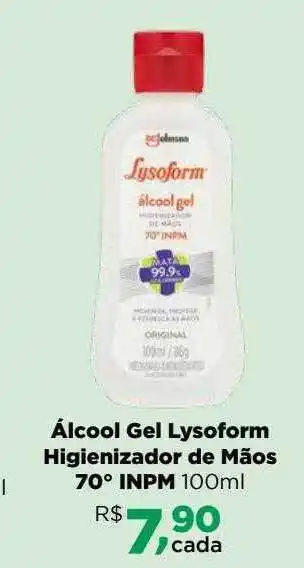 Álcool gel lysoform higienizador de mãos 70° inpm