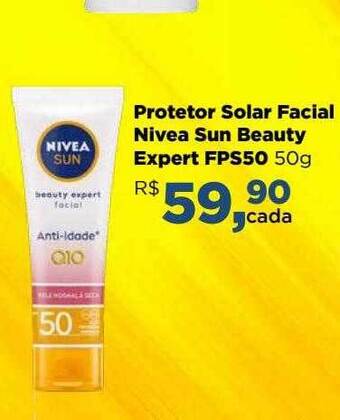 Farmácias Nissei Protetor solar facial nivea sun beauty expert fps50 oferta