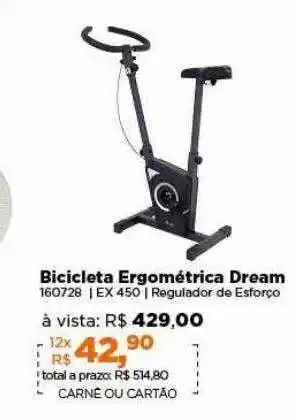 Lojas TaQi Bicicleta ergométrica dream oferta