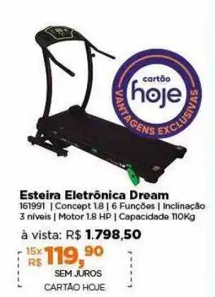 Lojas TaQi Esteira eletrônica dream oferta