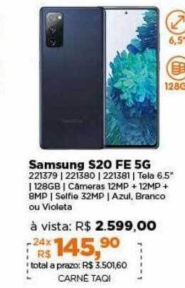 Lojas TaQi Samsung s20 fe 5g oferta