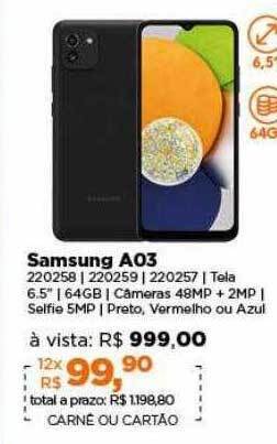Lojas TaQi Samsung a03 oferta