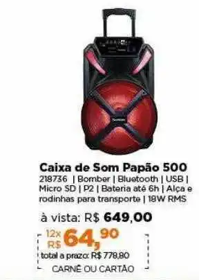 Caixa de som papão 500