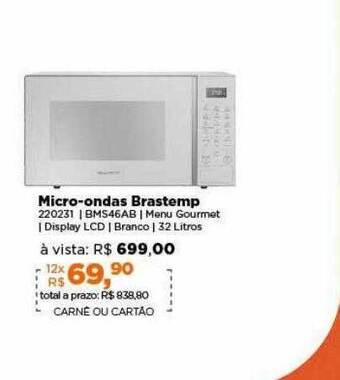 Lojas TaQi Micro-ondas brastemp oferta