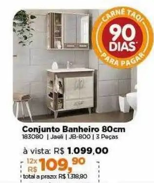 Lojas TaQi Conjunto banheiro 80cm oferta